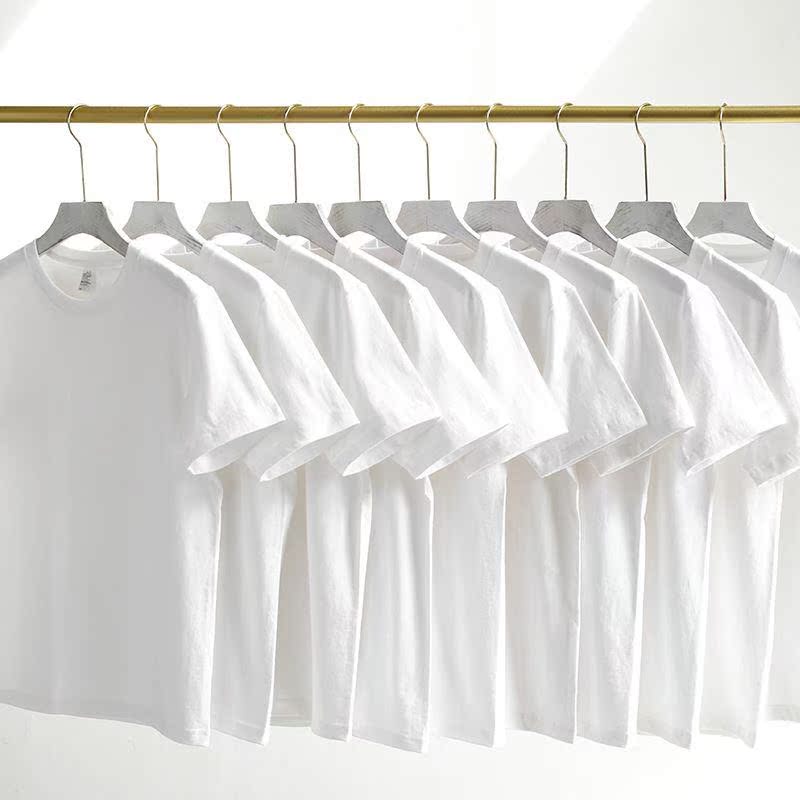 儿童纯白色短袖T恤2024夏装新款洋气宽松男童女童内搭纯棉上衣潮