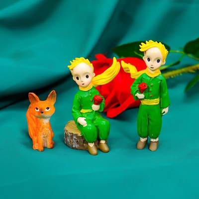 Lovely The Little Prince Rose Action Figure Fox Resin Figuri