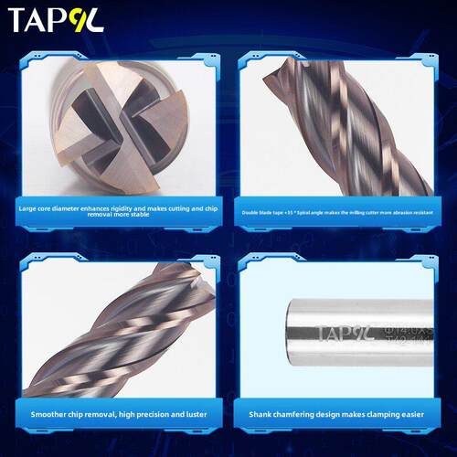 九力Tap9L加长钨钢铣刀4刃55度合金铣刀硬质合金立铣刀150长200长