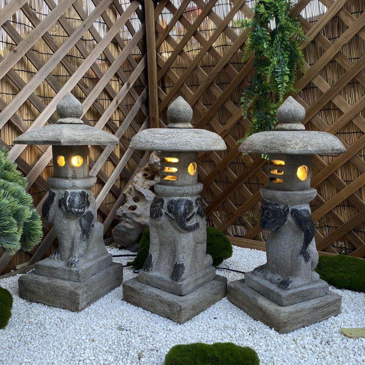 石灯庭院仿古中式摆件石头灯天然青石花园酒店装饰照明石雕灯塔