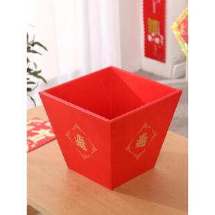 招财彷古斗木升子四方米斗结婚用婚庆米升斗老式红色斗实木摆件