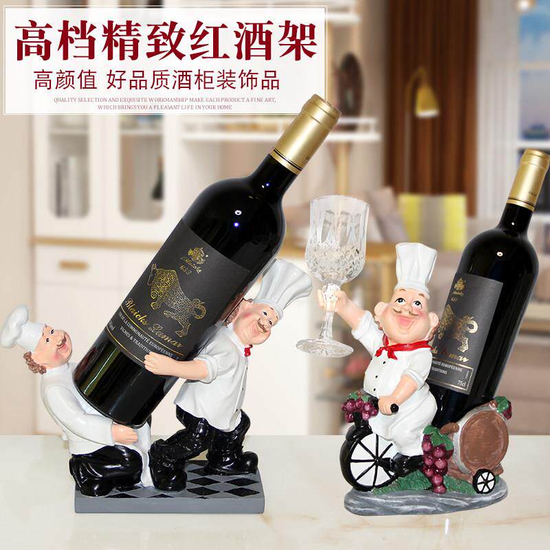 北欧创意斜放红酒架摆件现代轻奢高档家用玄关酒柜装饰红酒架摆件