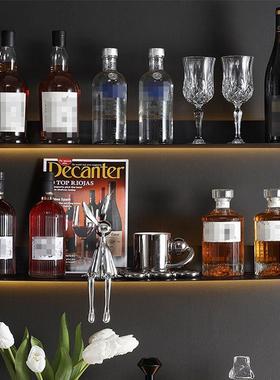 样板间厨房摆件彷真红酒洋酒酒柜酒杯道具葡萄酒展厅摄影陈列摆设