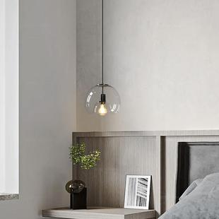 卧室床头吊灯现代简约可升降创意轻奢主卧饭厅吊线灯床头灯小吊灯