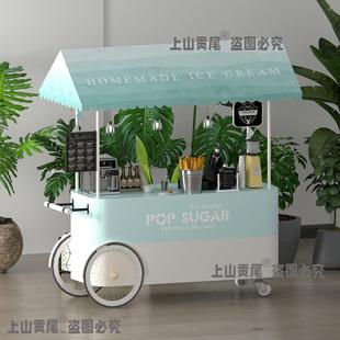 网红户外夜市花车商场铁艺摆摊车贩售小吃移动式展会促销车摊位车