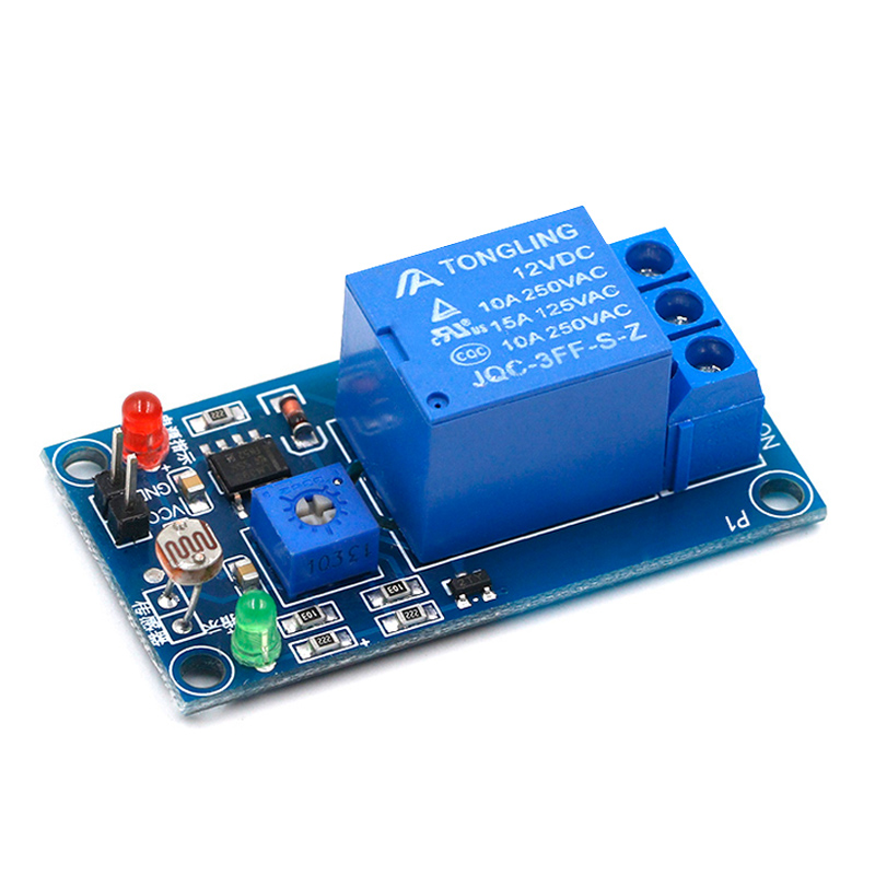 新品5V/12V光敏电阻传感器加继电器光控开关模块 寻光光线检测开
