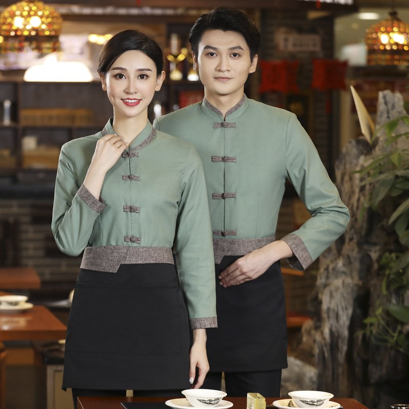 速发酒店工作服火锅店饭店咖啡茶楼餐饮前厅服务员秋冬长袖