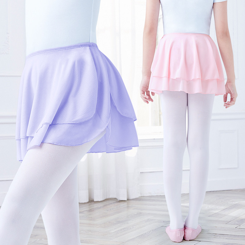 速发儿舞童蹈半舞裙纱裙童半裙蓬蓬裙双层短裙芭蕾舞裙软网跳身裙