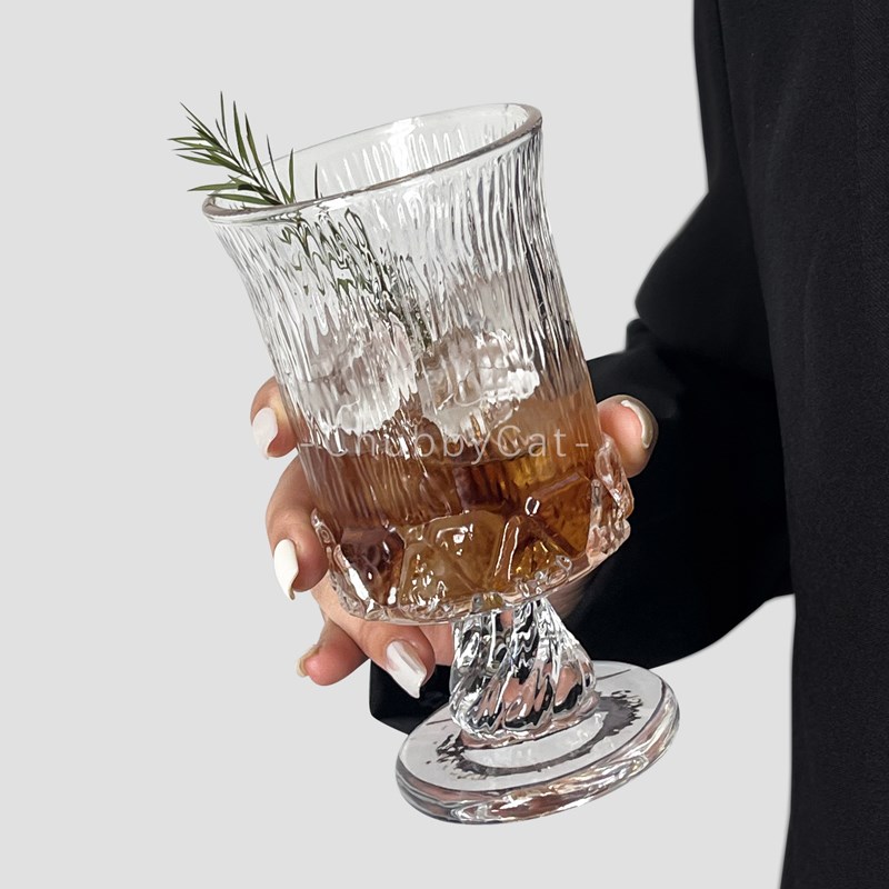 速发法式宫廷高脚啡小众设计玻璃杯果酒杯果汁杯咖杯杯饮品杯子