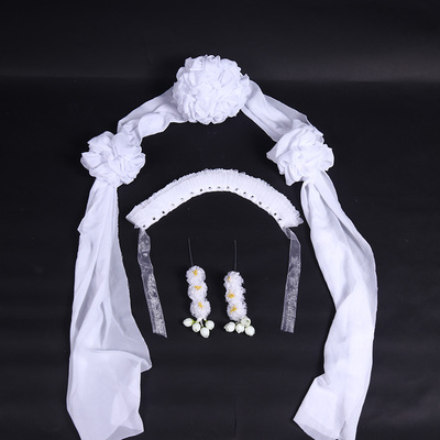 速发戏曲头花孝饰 青白蛇头花 大祭白 秦雪梅吊孝 哭灵戏桩色鬓花