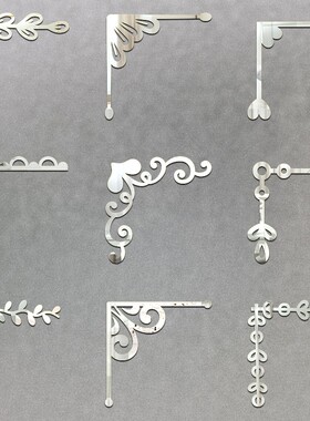 速发面式小清新花边对角镜欧压克力立体镜电柜子子视边框装饰裂缝