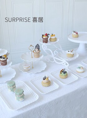 速发61K甜品台歇示架生对派日装饰摆件冷餐茶展摆台蛋糕点心高脚