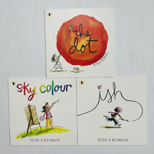 彼得雷诺兹创意绘本三部曲 The Dot/ISH/Sky Colour 纽约时报畅销书 获奖图画书 彼德雷诺兹 创意想象力 英文原版进口儿童图书