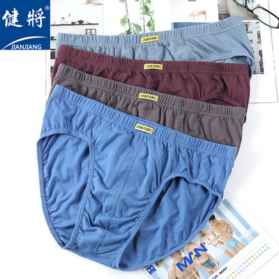 健将男士三角内裤100%纯棉宽松