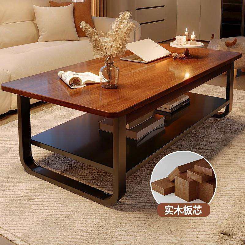 中古实木茶几客厅家用2025高级感办公室茶桌简约小户型简易小桌子