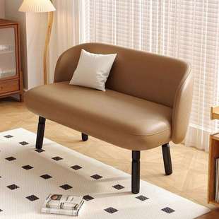 公寓网红小型法式复古双人真皮卧室小沙发椅中古风客厅2024新款