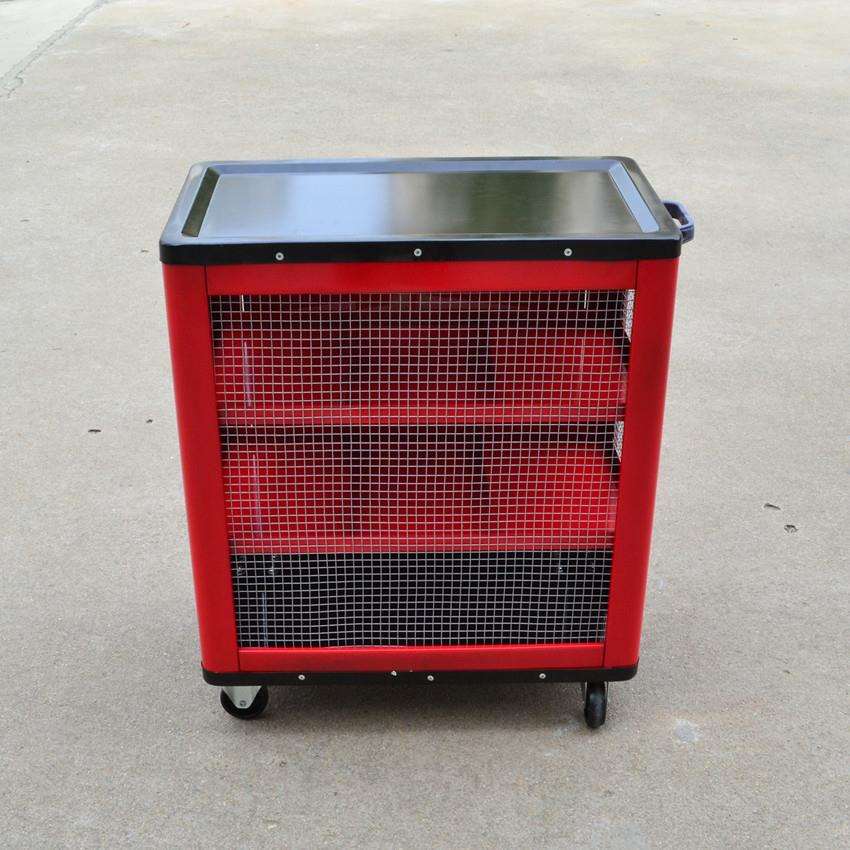 万邦工具网式全封闭对开门工具车加厚工具车手推带锁