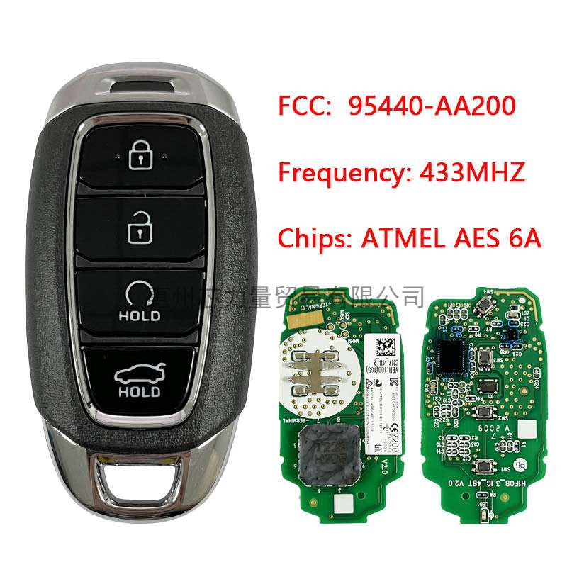适用于2020+现代伊兰特4键智能钥匙95440-AA200 ATMEL AES 6A