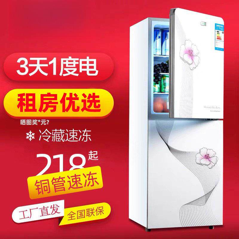 电器小冰箱小型双门家用冷冻冷藏出租房宿舍一级节能省电冰箱迷你