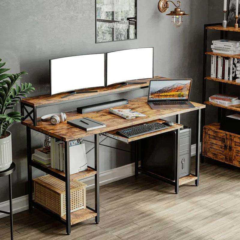 电脑桌家用台式办公桌简约学习桌子现代卧室学生写字桌双人长条桌