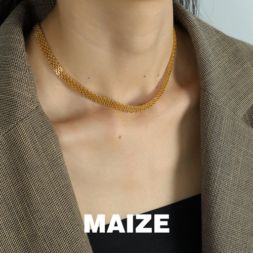 MAIZE镂空网面项链女高级感轻奢小众精致百搭ins风锁骨链久不掉色