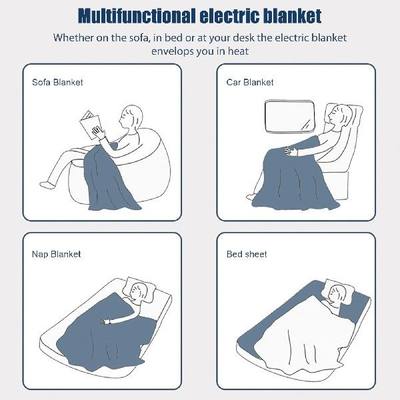 极速12V Electric Brushed Fleece Car Heated Blanket 2 Levels