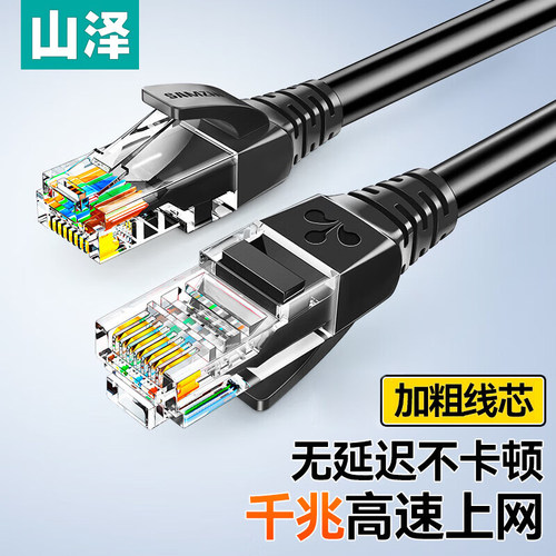 山泽超五类成品跳线带接头