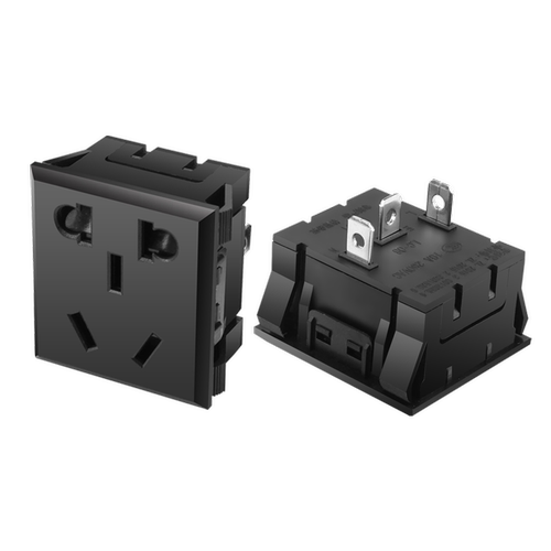 奎神电力 新国标卡式二三孔品字电源插座电流10A嵌入式5孔接口