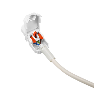 奎神电力 免焊端子压线 品字电源公母插头白色10A250V三脚插头