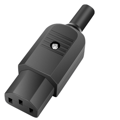 奎神电力 DIY三芯电源延长线插座 品字插头 公母头连接器黄铜