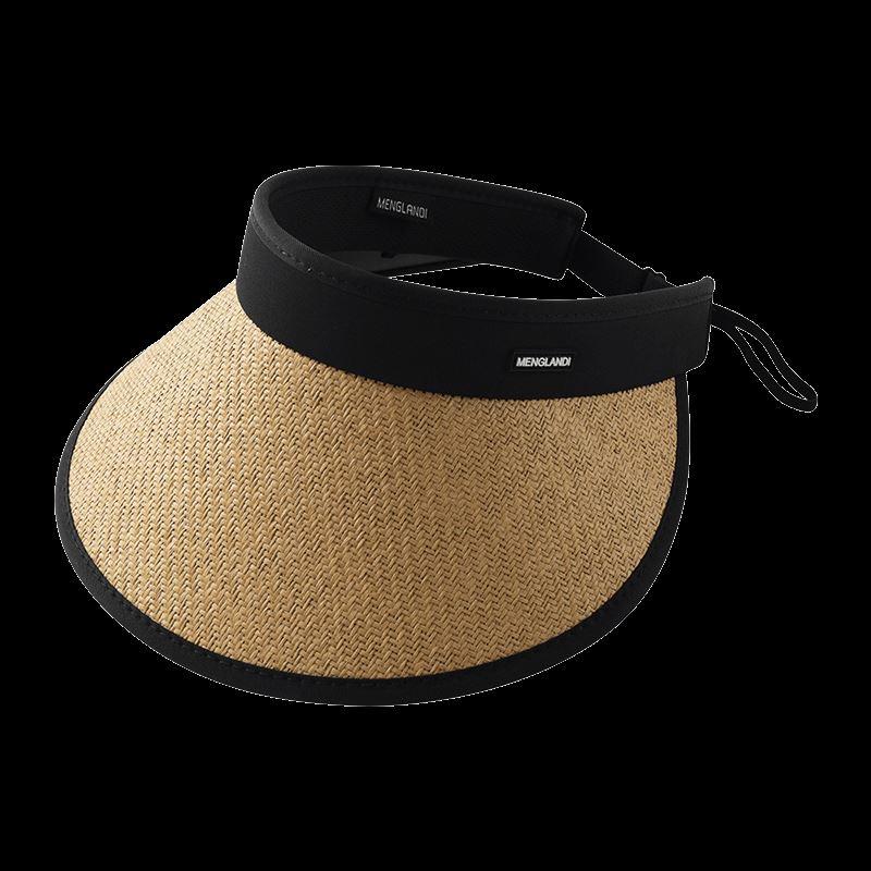 新款可折叠防晒帽女夏季防紫外线户外黑胶草帽遮阳帽骑行太阳帽子
