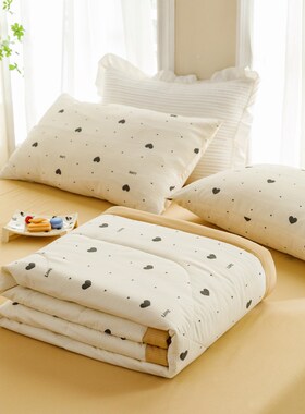 速发夏凉被被子薄被子单人大豆印维被纤花凉感双人调空被可机洗春