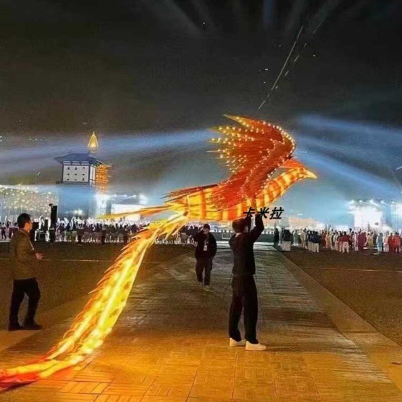 速发网红飞天飞龙凤凰大型飞行器飞鸟发光风筝租赁商演厂