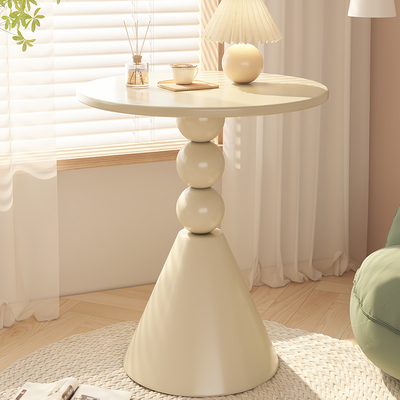 速发奶油几边圆沙发边桌圆形创意客厅茶风家用可移动小几桌台小茶