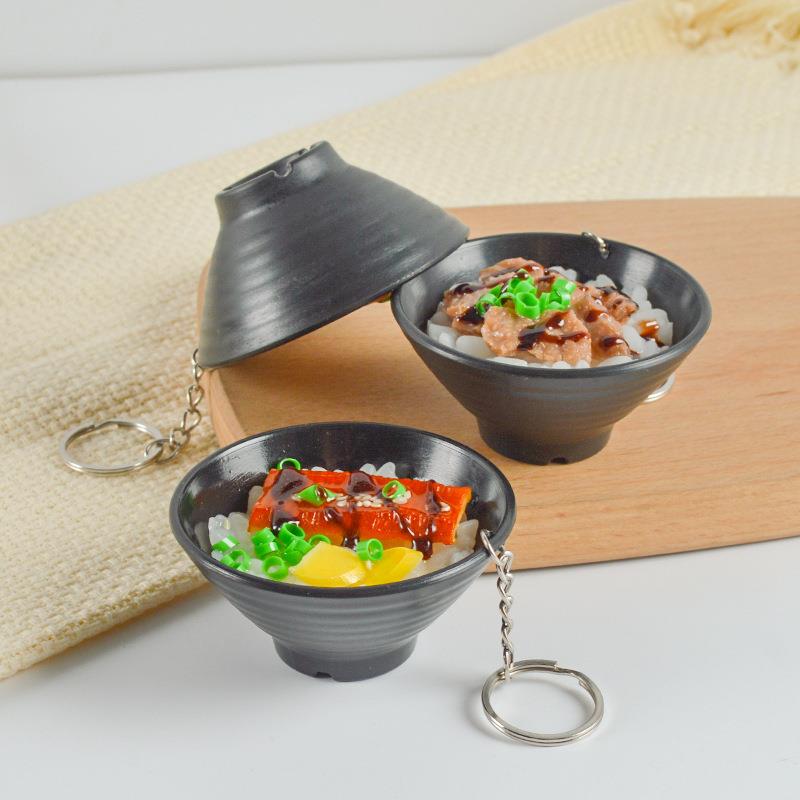 仿真日式鳗鱼盖浇饭食玩模型仿真食物包包挂件挂饰迷你仿真美食