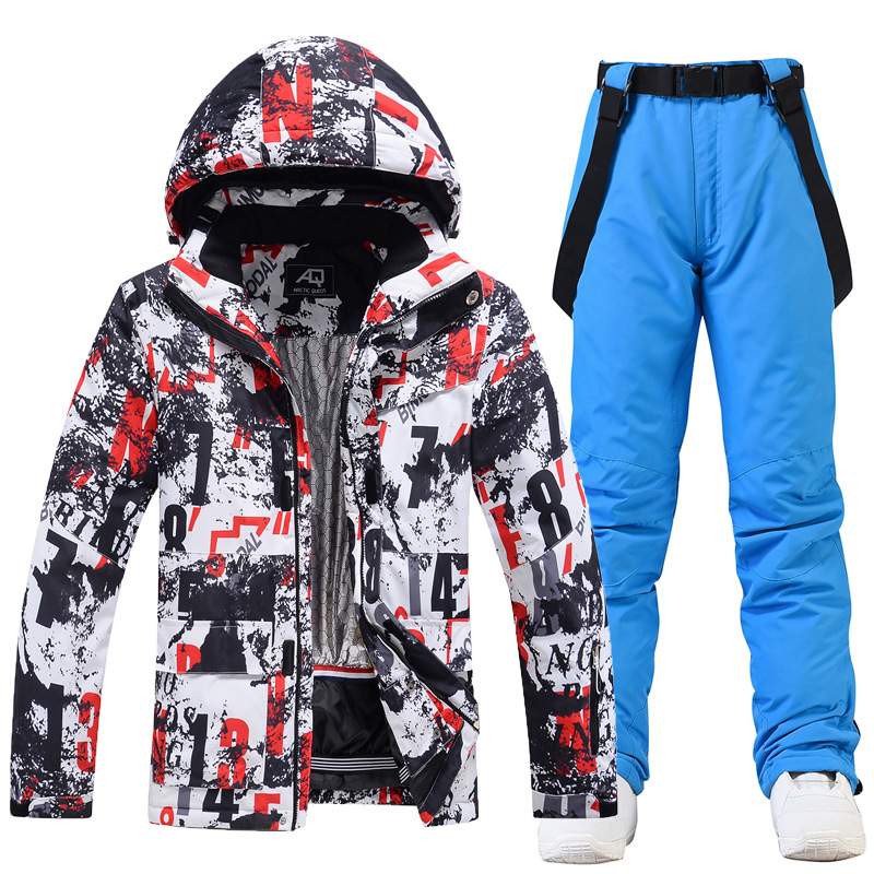 新款滑雪服男士套装冬季户外防风防泼水保暖加厚单板双板滑雪衣裤