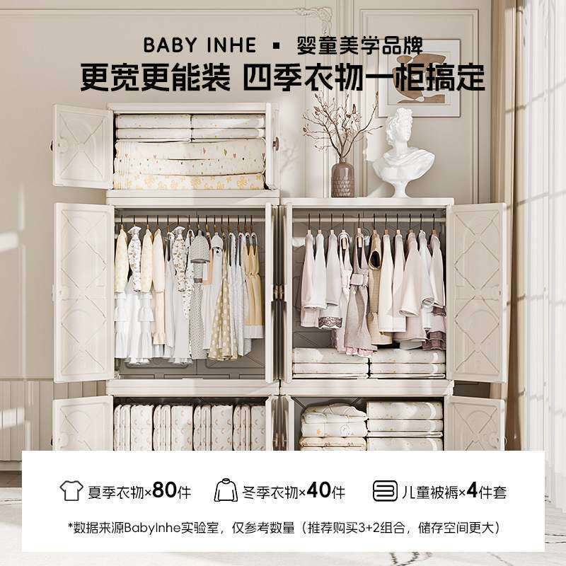 英禾儿童玩具收纳柜百变DIY宝宝衣柜收纳架置物架喂养台大容量