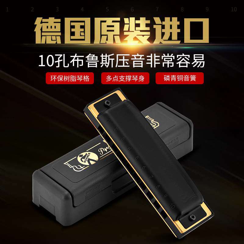 德国原装进口 Hohner布鲁斯10孔和莱十孔口琴Pro Harp SP20升级款