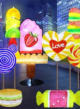 棒棒糖玻璃钢雕塑户外仿真冰淇淋儿童乐园商场美陈装饰大型摆件