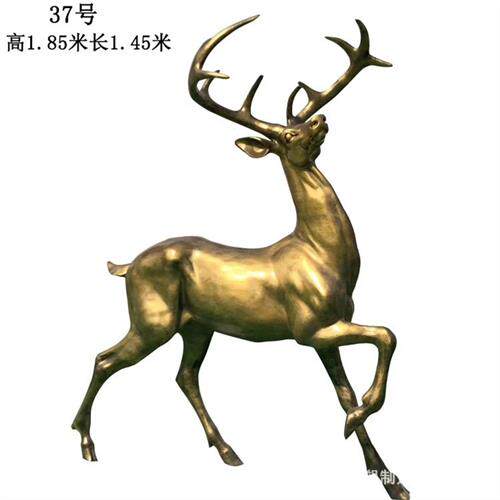 公园摆件麋鹿铸铜黄铜鹿玻璃钢雕塑道边小区美陈鹿母子雕塑工艺品