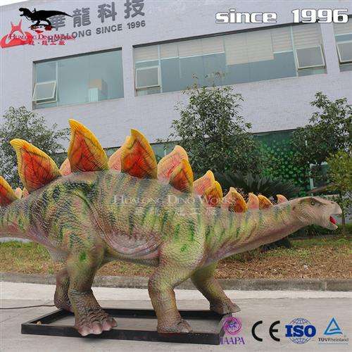 年仿真恐龙制作厂家生产机械电动剑龙可动可发声拍照互动模型