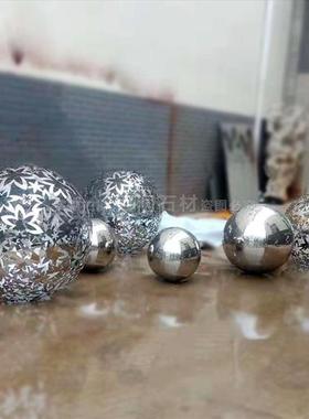 不锈钢镂空球雕塑创意金属圆球户外售楼处大型发光球水池景观摆件