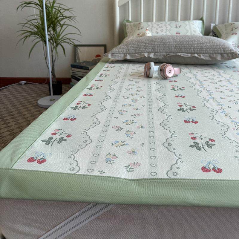 田园风小碎花夏季凉感可机洗冰丝席单人空调凉席冰丝席三件套软席,床上用品,冰丝席,淘宝优惠券,粉丝福利购,淘宝优惠卷