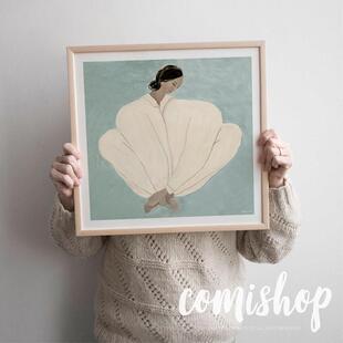 北欧都市系列家居墙面装饰瑞典设计师手绘挂画卧室书房样板房软装