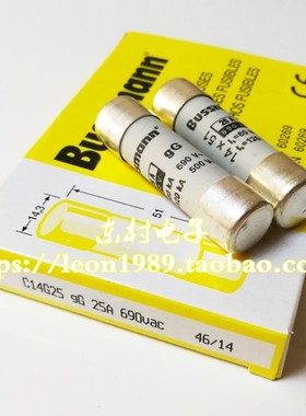美国Bussmann保险丝 C14G25 25A 690V 14.351mm C14G25熔断器