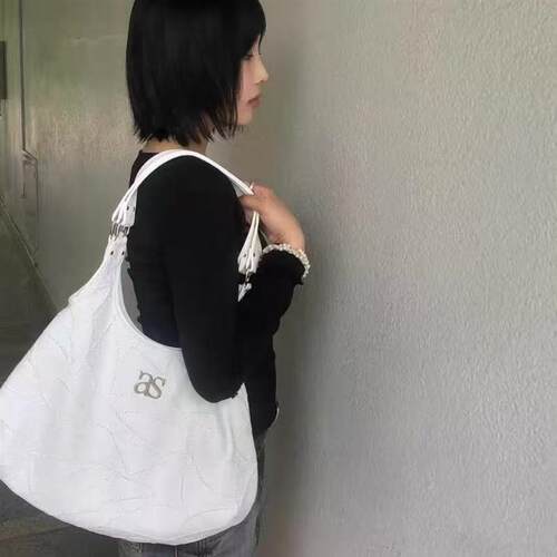韩国ason流浪包博主同款25FW皮面mini机车单肩腋下包大容量手提包