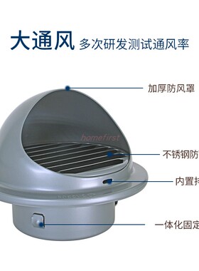 304加厚不锈钢 风帽外墙出风口新风排风排气罩室外防风防雨透气帽