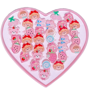 儿童水晶戒指女童宝石饰品公主首饰彩钻指环宝宝可爱卡通塑料饰品