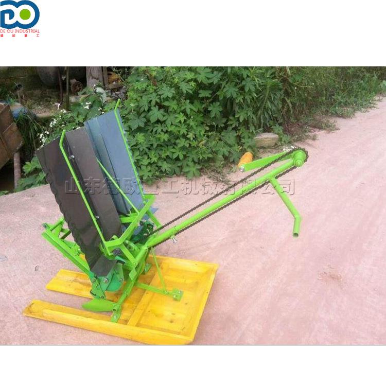 农田类小型秧苗手摇插秧机人力水稻田间补苗机两行手扶式插苗机