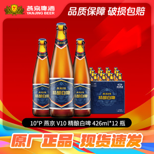 426ml 12玻璃瓶正品 整箱装 燕京啤酒 包邮 V10 啤酒 精酿白啤